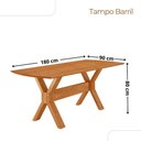 Ver imagem 3 de Mesa para Sala de Jantar Star 180cm Tampo Barril Laminado