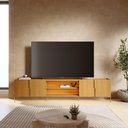 Ver imagem 1 de Rack Bancada Maggiore para TV 85" 240cm MDP com LED Off White Colibri Móveis