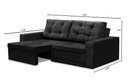 Ver imagem 3 de Sofá Retrátil 2 Lugares 1,80m Lisboa Suede Preto Mirra Decor