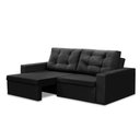 Ver imagem 2 de Sofá Retrátil 2 Lugares 1,80m Lisboa Suede Preto Mirra Decor