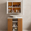 Ver imagem 4 de Kit Armário Suspenso Espelheira Klein e Gabinete Premium para Banheiro - Jm3 Móveis:esp.branco+gab.b