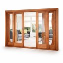 Ver imagem 2 de Porta Balcão de Madeira Modelo Dubai 2,15(a)x2,00(l) C/fechadura