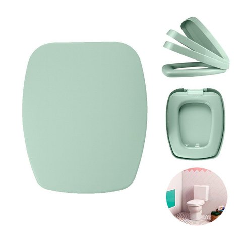 Assento Sanitário Almofadado Verde Água