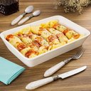 Ver imagem 2 de Kit 5 Travessas Assadeiras de Porcelana Branca 1,5l Refratários 30x20cm Buffet Restaurante