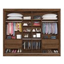Ver imagem 3 de Guarda Roupa Casal 2 Portas de Correr 4 Gavetas Verona Plus - Mademarcs