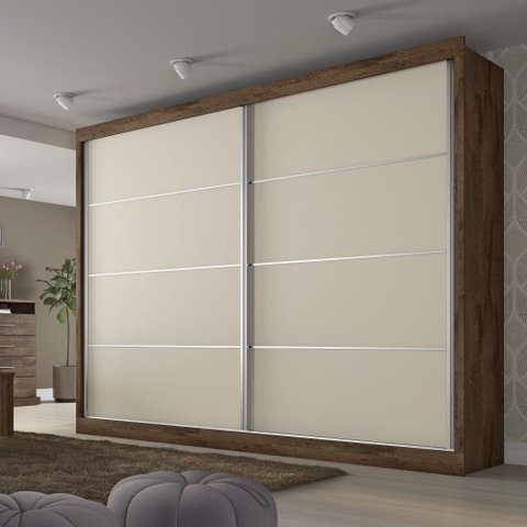 Guarda Roupa Casal 2 Portas de Correr 4 Gavetas Verona Plus - Mademarcs