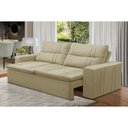 Ver imagem 1 de Sofá Retrátil e Reclinável 2 lugares com Molas 1,80m Eloa Suede Bege Madelina