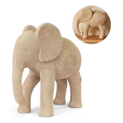 Decoraçao Escultura Estatueta Elefante Bege Mart 15883