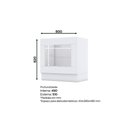 Ver imagem 2 de Balcão Cozinha Henn 80cm sem Porta sem Gavetas MDF Branco com Tampo para Forno Kit 2 Peças Henn