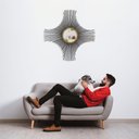 Ver imagem 3 de Espelho decorativo de parede redondo com moldura palitada Cometa Preto