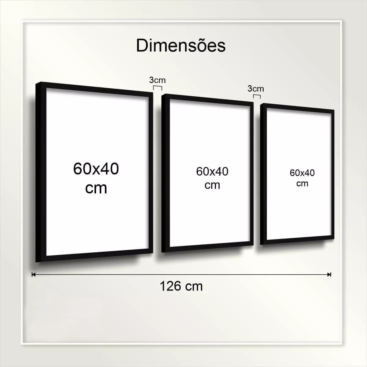 Kit 3 Quadros Decorativos Corcovado Rio de Janeiro Moldura - 5