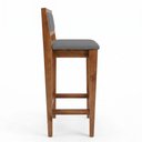 Ver imagem 5 de Banqueta Alta Lenna 99cm em Madeira e Encosto Estofado Linho Cinza - Desk Design