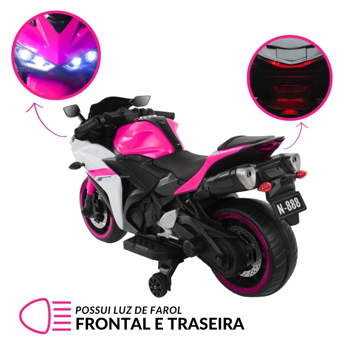 Mini Moto Motinha Elétrica Infantil 12v Roda Eva Som Farol Led Brinqway Bw300 - 5