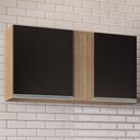 Ver imagem 5 de Armário Aéreo 100cm 2 Portas Indiana Castanho-preto - Lumil Móveis