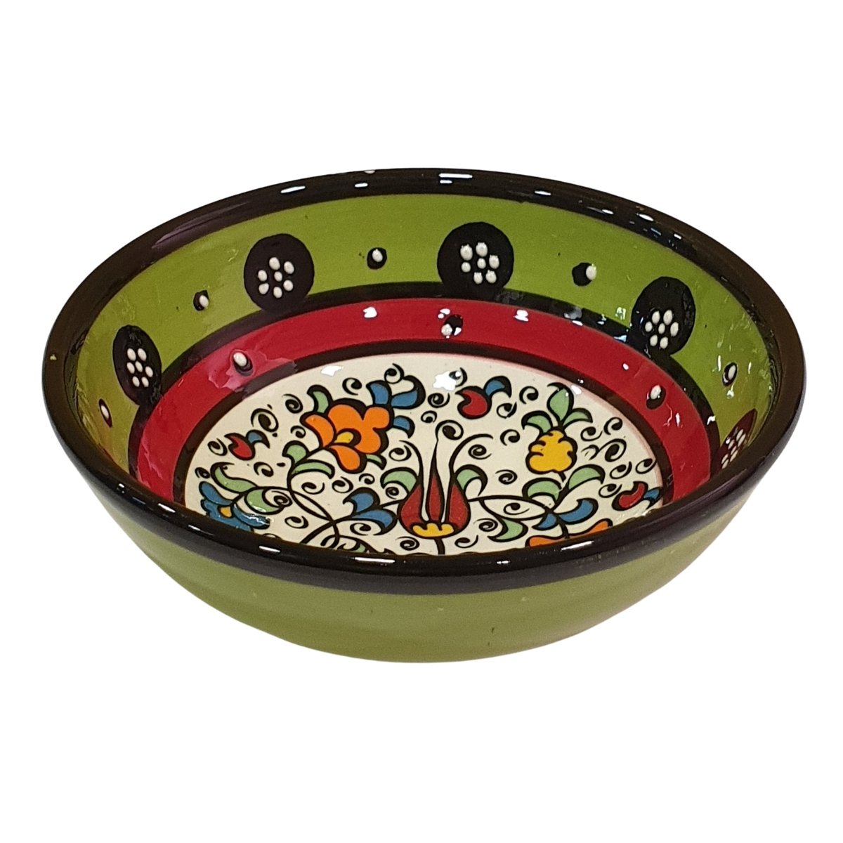 Bowl Turco Pintado de Cerâmica Verde Liso 12cm (Pinturas Diversas) - 2