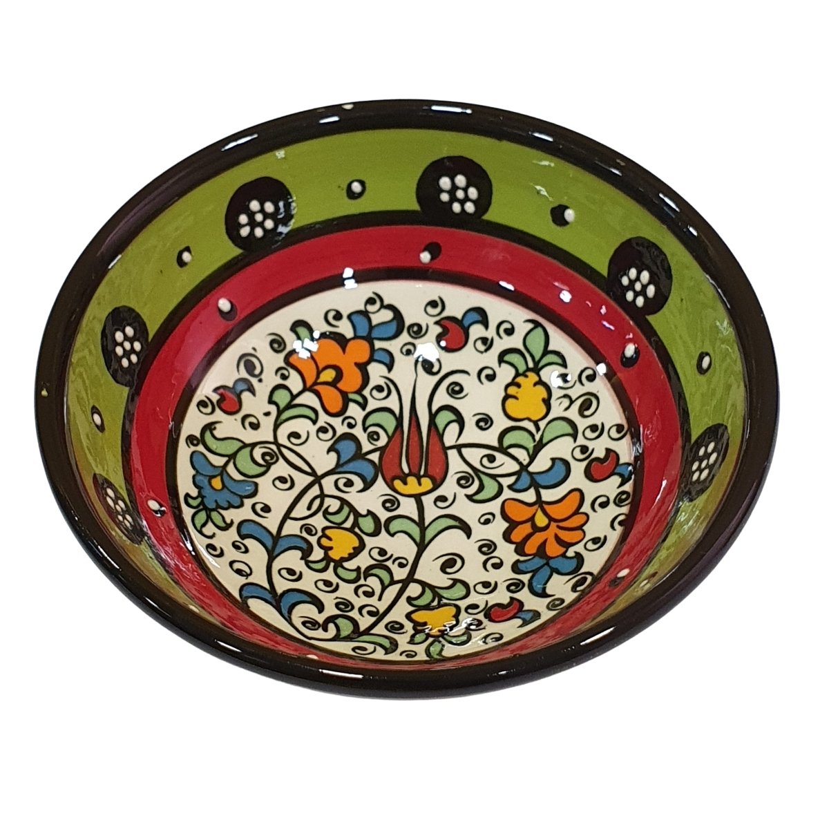 Bowl Turco Pintado de Cerâmica Verde Liso 12cm (Pinturas Diversas)