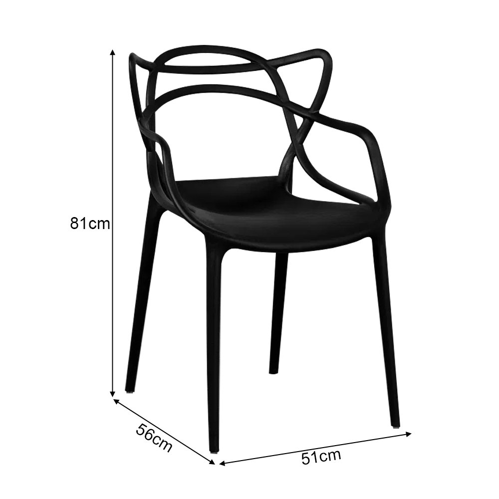 Conjunto Mesa Madeira Maciça Bernardo 1,50m Ferragem Preta com 4 Cadeiras Alegra Preta - 6