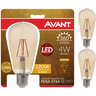 3 Lâmpada Led Filamento ST64 4w Retrô Bivolt E27 Avant - 1