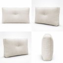 Ver imagem 2 de Almofada Decorativa Aviv Bege Cheia com Zíper 35x56 Linho para Sofá Cama Poltrona Fibra Siliconada
