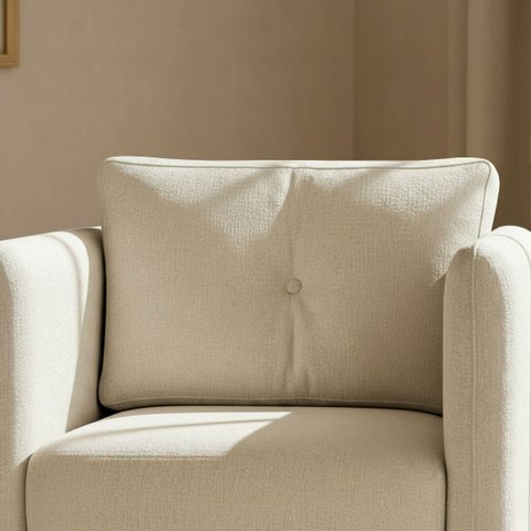 Almofada Decorativa Aviv Bege Cheia com Zíper 35x56 Linho para Sofá Cama Poltrona Fibra Siliconada