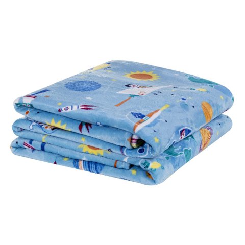 Cobertor Fantasy Solteiro Infantil Mantinha Flannel Estampada - Astronauta Casa Scarpa