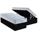 Ver imagem 1 de Cama Box Baú Solteiro: Colchão Molas Ensacadas Ortobom SuperPocket Freedom Visco + Base CRC Suede Bl