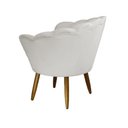 Ver imagem 3 de Poltrona Decorativa Pétala Veludo Pês Palito de Madeira - Bege