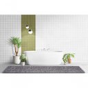 Ver imagem 4 de Tapete Passadeira Emborrachada Pvc Antiderrapante 0,65x4,00m Textura Branco Preto