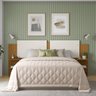 Mesa Cabeceira Extensível Cama Solteiro Casal Queen King Box:freijó-freijó/offwhite - 2