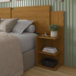 Mesa Cabeceira Extensível Cama Solteiro Casal Queen King Box:freijó-freijó/offwhite - 6