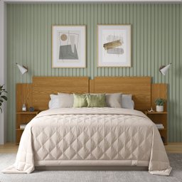 Mesa Cabeceira Extensível Cama Solteiro Casal Queen King Box:freijó-freijó/offwhite - 5