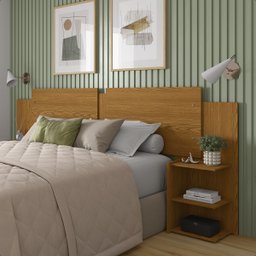 Mesa Cabeceira Extensível Cama Solteiro Casal Queen King Box:freijó-freijó/offwhite - 4