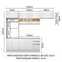 Ver imagem 4 de Armário de Cozinha Completa 270cm Branco Marselha Madesa 01