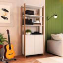 Ver mais imagens de Estante Multiuso 4 Prateleiras Ey202 180x73 Mell Branco Novam