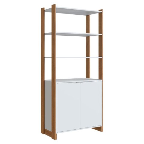Estante Multiuso 4 Prateleiras Ey202 180x73 Mell Branco Novam