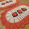 Tapete De Crochê Par Flor Oval Criativa:Laranja - 3