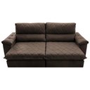 Ver imagem 5 de Sofá Retrátil e Reclinável 2,15m Molas Ensacadas Cama inBox Big Home com Bordado 3D Velusoft Caf
