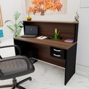 Ver imagem 2 de Balcão Atendimento Recepção Consultório 1200x600 C/gaveteiro - Nogal