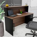 Ver imagem 3 de Balcão Atendimento Recepção Consultório 1200x600 C/gaveteiro - Nogal