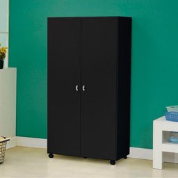 Armário Multiuso Ditália 2 Portas com Rodízios AR-70 Preto - 2