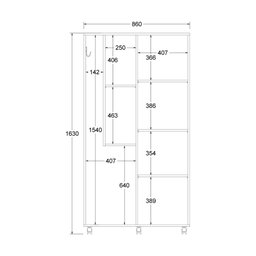 Armário Multiuso Ditália 2 Portas com Rodízios AR-70 Preto - 4