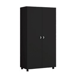 Armário Multiuso Ditália 2 Portas com Rodízios AR-70 Preto - 1