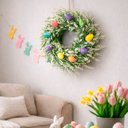 Ver imagem 3 de Guirlanda Páscoa Decoração Enfeite Lavanda Ovos Coelho 30cm