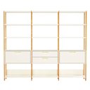 Ver imagem 2 de Estantes Sala Prateleiras e Gavetas Industrial 100% Mdf Cor:off White com Freijó