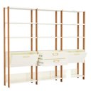Ver imagem 4 de Estantes Sala Prateleiras e Gavetas Industrial 100% Mdf Cor:off White com Freijó