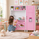 Ver imagem 6 de Cozinha Infantil MDF Rosa para Menina Completa Geladeira Microondas Forno Pia Armario Educativo