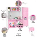 Ver imagem 2 de Cozinha Infantil MDF Rosa para Menina Completa Geladeira Microondas Forno Pia Armario Educativo
