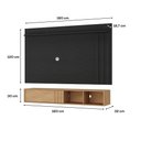 Ver imagem 6 de Conjunto Rack e Painel de TV Cedro 160cm e 180cm MDP Preto Móveis Carraro