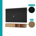 Ver imagem 3 de Conjunto Rack e Painel de TV Cedro 160cm e 180cm MDP Preto Móveis Carraro