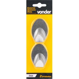 Gancho Adesivo Oval em Inox com 2 Peças - Vonder - 4